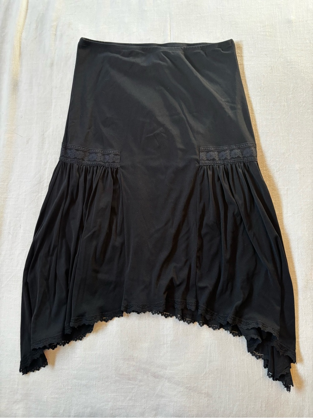 Heart Soul Black Lace-Trim Asymmetric Women's Skirt Size M